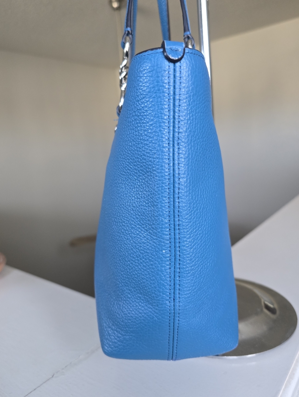 Coach Sophia Small Tote Bright Blue Pebbled Leather 💙 & Silver Hardware #36604 - Picture 5 of 14